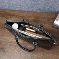 Nouvelle sacoche pour homme à motif crocodile, grande capacité, sac à documents, sac pour ordinateur portable, sac bandoulière pour homme