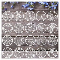 Pochoirs ronds à fleurs sauvages pour la peinture, modèle de pochoir pour la création de journaux et de carnets, pochoirs de dessin de fleurs
