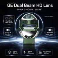 Nouveau kit de phares à lentille de projecteur LED VAHID 3'' Bi-LED H4/H7, faisceau haut/bas, 60W 12V, accessoires de voiture d'origine, 8600 lumens
