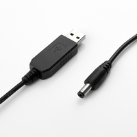Câble USB 2.0 AM DC 5,5 mm 5V-24V 2A 1m avec gaine PVC, conducteur en cuivre étamé et blindage tressé pour batteries externes et téléphones mobiles