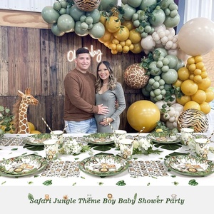 Animal <strong>Jungle</strong> Safari <strong>Theme</strong> <strong>Party</strong> Supplies Birthday Decorations Sets Kids Disposable Tableware Set Serves 25 - Product Image 3