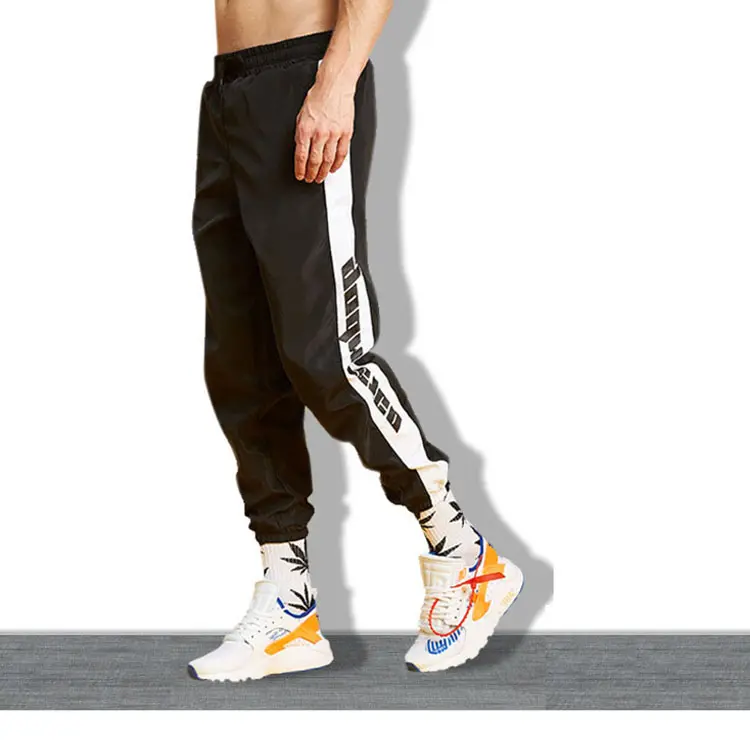custom latest designs men's blank splice casual trekking track cargo work trouser windbreaker pants for mens