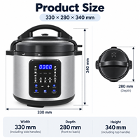 ODM 1000W Digital Stainless Steel Delay Timer Saute Home Kitchen Kitchen Appliance 6L Electric Pressure Cooker.