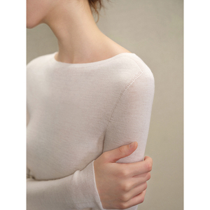 Camiseta <span class=keywords><strong>Jomi</strong></span> Coreana Unisex de Piel de Leche 2.0, Lana Merino, de un Solo Hombro, Tejida, de Manga Larga, Camiseta Base, Suéter de Otoño Invierno 2025 - Product Image 2