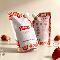 Sachets Doypack personnalisables en gros de 150 ml, 200 ml, 300 ml, de qualité alimentaire, pour jus, sachets à bec verseur pour aliments pour bébés, sachets souples pour purée