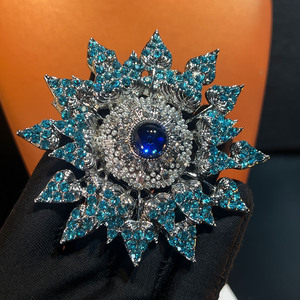 Broche <span class=keywords><strong>Tournesol</strong></span> Baroque en Cuivre avec Diamants, Style <span class=keywords><strong>Cour</strong></span> Rétro Haut de Gamme, Accessoire de Mode Féminin - Product Image 4