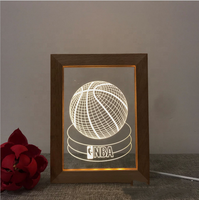 Großhandel Massivholz Rahmen 3D LED Licht Holz Foto Rahmen Mit LED