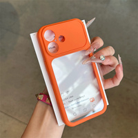 Coque de téléphone en acrylique transparente de luxe avec cadre photo et pare-chocs couleur bonbon douce pour iPhone 17 16 15 14 13 12 11 Pro Max Plus
