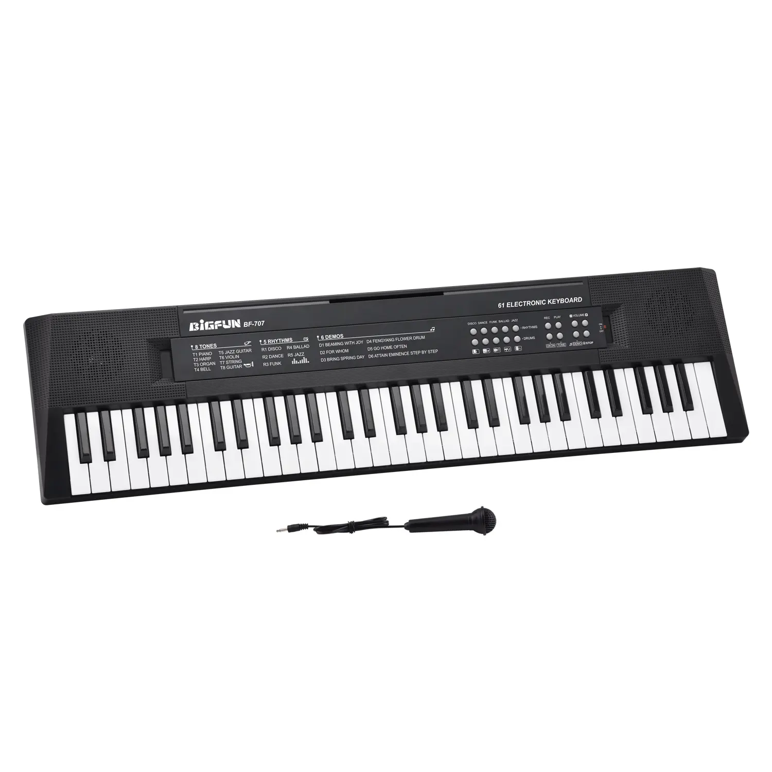 BF-707 музыкальная клавиатура игрушка пианино 61 клавиша электронная клавиатура игрушка электронный орган подсветка клавиатура для детей