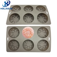 Moule à gâteau en silicone souple de qualité supérieure à 6 cavités en forme de tournesol, facile à démouler, pour la fabrication de savon et la pâtisserie