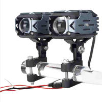 Feux de route pour moto à LED, yeux de démon, feux antibrouillard, faisceau haut/bas, stroboscope, projecteur auxiliaire externe 60W pour moto