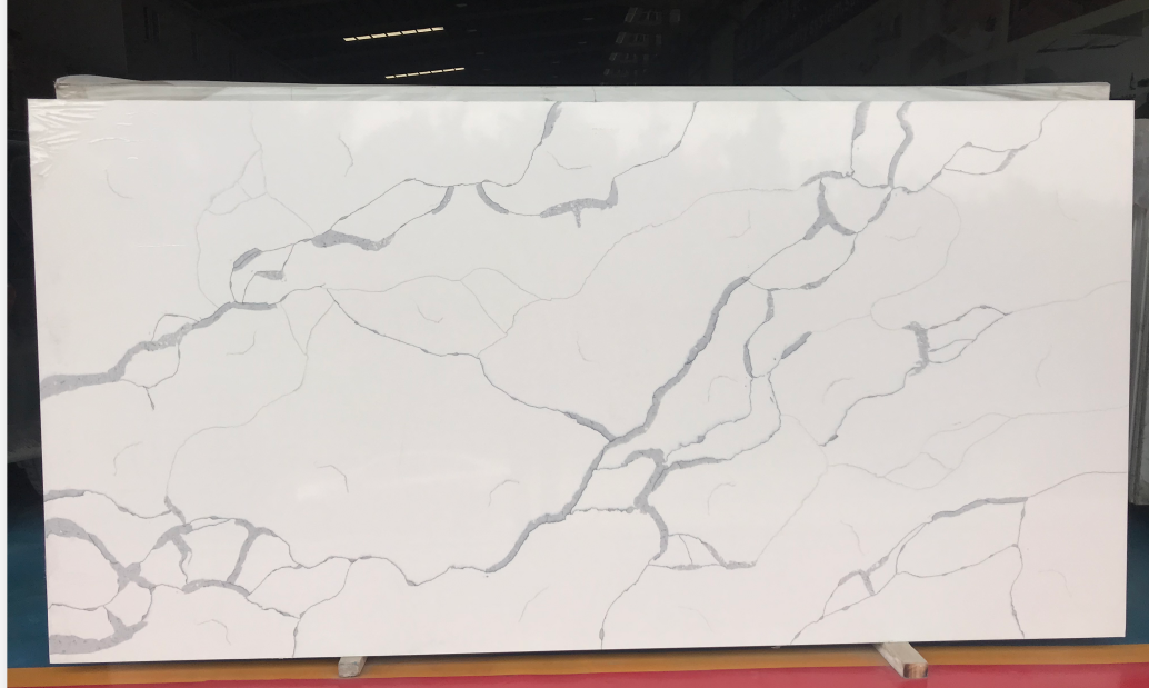 Customized bathroom vanity tops artificial white quartz slab manufacturer big slab full production line for quartz big slab