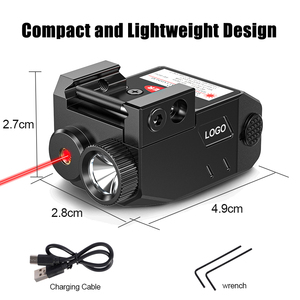 Компактный тактический светодиодный фонарик Синий Лазерный Прицел Комбинированный алюминиевый сплав IP65 водонепроницаемый перезаряжаемый Высокий люмен Охотничьи аксессуары - Product Image 6