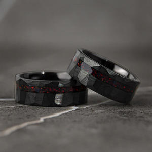 Wholesale Black Plated Tungsten <strong>Ring</strong> 2mm Offset groove Inlaid with Red and Blue Men Tungsten Carbide <strong>Rings</strong> Fine Jewelry <strong>Ring</strong> - Product Image 1