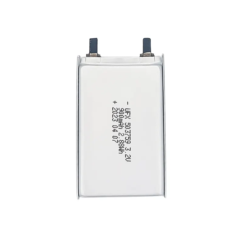 Bateria recarregável de polímero de lítio UFX 503759 900mAh 3.2V Lifepo4 para instrumentos médicos