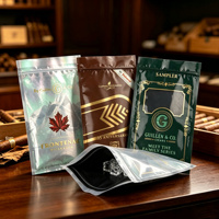 Pochette à fermeture éclair refermable en aluminium pour tabac, avec doublure anti-humidité à humidité constante, sac de rangement de voyage pour feuilles de tabac et cigares