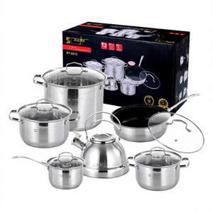 Conjunto de Panelas Modernas de Aço Inoxidável 201 Sem Revestimento, Panela de Leite e Panela Espessa, Conjunto de Utensílios de Cozinha Minimalista, Panelas e Frigideiras, Utensílios de Cozinha - Oferta Imperdível - Product Image 1