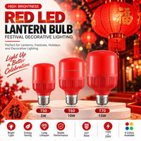 Ampoule LED rouge 5W 10W 15W E27, lumière colorée T50 T60 T70, éclairage décoratif pour les fêtes et les vacances