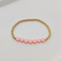 Doux arc-en-ciel macaron étoile coeur avec 14K plaqué or perles Bracelet personnalisé rose lettre perles Bracelet pour les filles