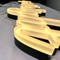 Lettres LED 3D personnalisées en résine gelée haute brillance, enseigne lumineuse colorée en époxy acrylique pour magasin, café, devanture de commerce, bâtiments, bureau, voiture