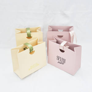 Imágenes Reales, NUEVA LLEGADA, Bolsas de Papel Especiales con Asas de Cinta para Regalo, Bolsas Pequeñas con Logotipos, Impresión Offset Personalizada - Product Image 2