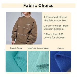 Vente en gros de sweats à rayures pour femmes avec logo personnalisé 480g sweat-shirt à col rond en coton épais sweat à capuche avec strass pour femmes - Product Image 2