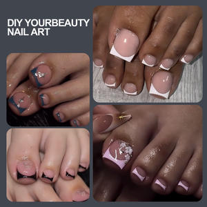 Le plus récent 150 pièces/boîte orteils <span class=keywords><strong>ongles</strong></span> formes clair carré bâtiment moule étiquette couverture complète Extension des <span class=keywords><strong>ongles</strong></span> Salon pour orteil <span class=keywords><strong>ongles</strong></span> formes - Product Image 4