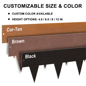 Customize 1.5mm Thick Galvanized Steel Powder Coated Landscape Edging Rust-Resistant Brown Metal Garden Border Lawn <b>Flower</b> Bed - Product Image 3