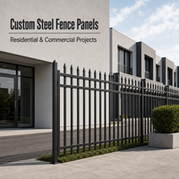 Panneaux de clôture en acier modernes à pointe de lance, clôture métallique pour propriétés résidentielles, commerciales et applications de jardinage