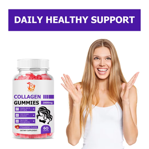 OEM ODM Adult Strawberry Cream Flavor Hydrolyzed Collagen Gummies Biotin Zinc Vitamin D3 Complex for Hair and Nails - Product Image 3