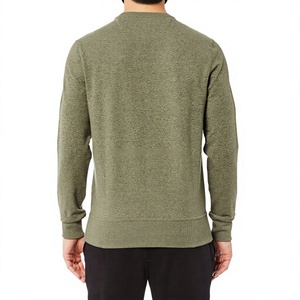 Suéter de Punto para Hombre, Cuello Redondo, Color Verde Oliva, Manga Larga, Estilo Informal para Otoño - Product Image 2
