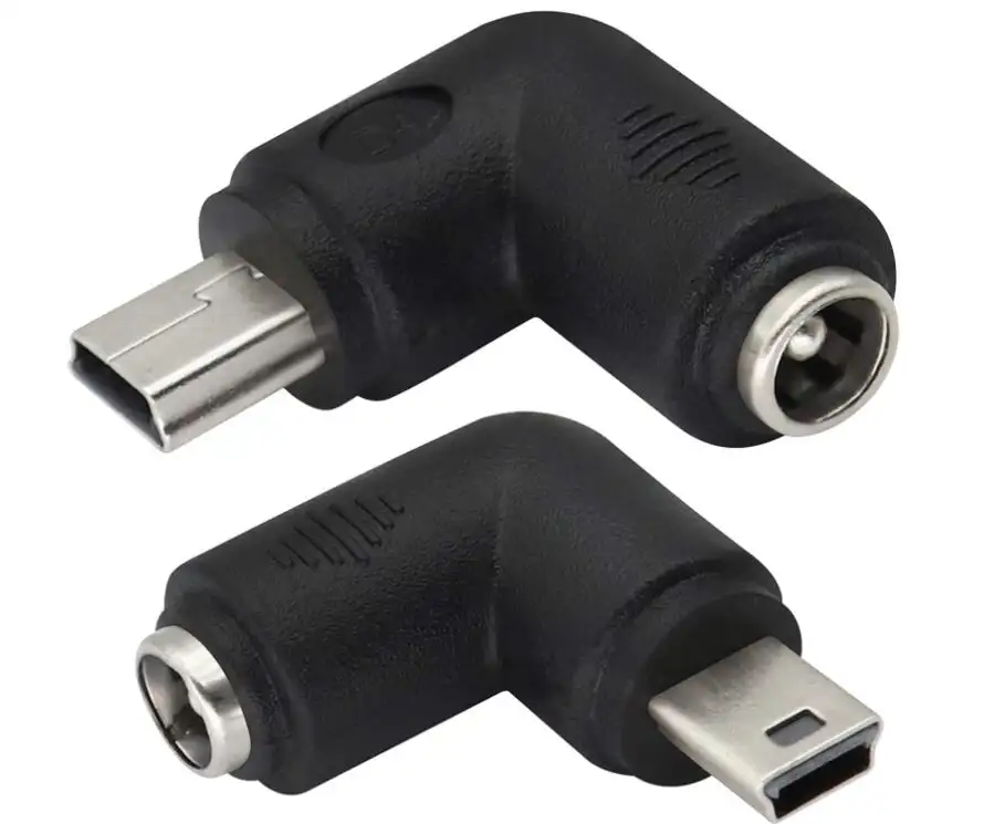 직각 미니 USB 남성 DC 5.5x2.1mm 배럴 전원 커넥터 미니 USB 5V 커넥터 미니 USB 충전 장치