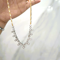 Collier à pampilles en or massif 18 carats et diamants, style Dua Lipa, collection Hailey, pendentif bulle, haute joaillerie, série Archives de vente aux enchères