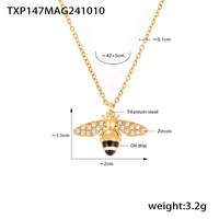 Nouveauté Parure de bijoux pour femmes en acier titane PVD plaqué or incrusté de zircon collier double couche bracelet bague anniversaire