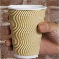 Gobelets à café en papier biodégradables, compostables, écologiques, portables, à paroi ondulée, imperméables, jetables, de qualité alimentaire, avec couvercles, utilisables au micro-ondes