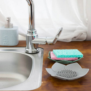 Creative Lotus &amp; Shell Shape <strong>Soap</strong> Dish <strong>Draining</strong> Tray Bathroom Kitchen Silicone <strong>Soap</strong> <strong>Holder</strong> Flexible <strong>Soap</strong> Dishes