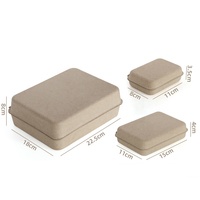 Boîte d'emballage moulée en pulpe de bagasse de canne à sucre biodégradable et écologique, boîte à bijoux ou à savon en pulpe de papier moulée en forme de coquille