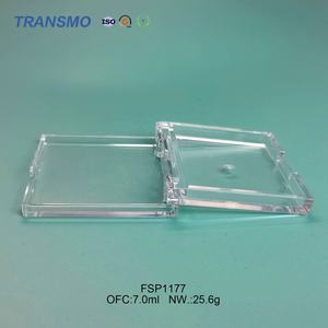 Eco Friendly Single Eye Shadow case Compact Powder case Pet Crystal square <b>Blushes</b> Package - Product Image 6