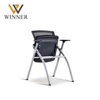 Chaise de formation moderne pliable en plastique pour étudiants, salle de classe et bureau, avec tablette d'écriture