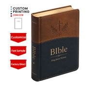 Bible espagnole KJV personnalisée avec impression de textes religieux sur papier fin, portable, en PU, pour la religion catholique