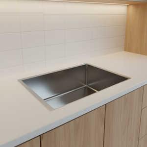 Évier de cuisine en acier inoxydable à double bac, surface brossée, design moderne à encastrer, facile à nettoyer - Product Image 2