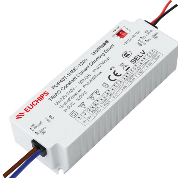 EUCHIPS PUP40T-1HMC-1200 850~1200mA Phase-cut 40W C.C Dimming Driver