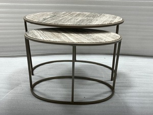 Contemporary Handcrafted <b>Nesting</b> <b>Coffee</b> <b>Table</b> <b>Set</b> Space Saving Living Room Furniture Decorative Accent <b>Tables</b> for Home Office - Product Image 1