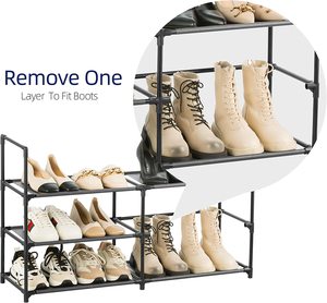 Vente chaude empilable fer chaussures étagère de rangement organisateur entrée placard chambre salle à manger chaussure tenant support - Product Image 6