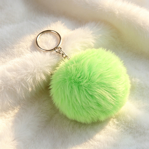 Porte-clés décoratif en fausse fourrure avec pompon, boule moelleuse, breloque pour clés de voiture et sac à main pour femmes - Product Image 1