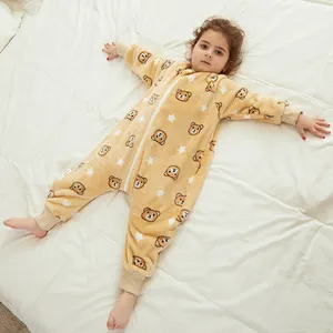 Michlye Nieuw Ontwerp Oem/Odm Flanellen Meisjes Slaapzak Kinderen Dier Pyjama Peuter Een Stuk Kleding Jongen Rompertjes