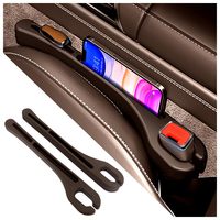 Organisateur de console centrale 2-en-1 pour voiture avec support de téléphone et bloqueur d'espace de siège anti-chute d'objets
