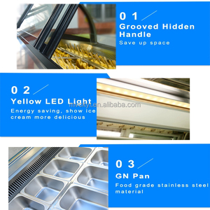 <span class=keywords><strong>Vitrine</strong></span> de crème glacée en verre à température unique pour magasins et cafés - Product Image 4