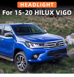 Faros Delanteros LED para Hilux Revo <span class=keywords><strong>Vigo</strong></span> 2015-2021, Actualización de Faros Delanteros de Doble Haz, Luces Traseras Dinámicas, Gran Oferta, Nuevo, 6500k - Product Image 4