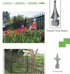 5/8 Inch 16mm Popular Aluminum Fence Spear Finials Aluminum Cast Fence Spears